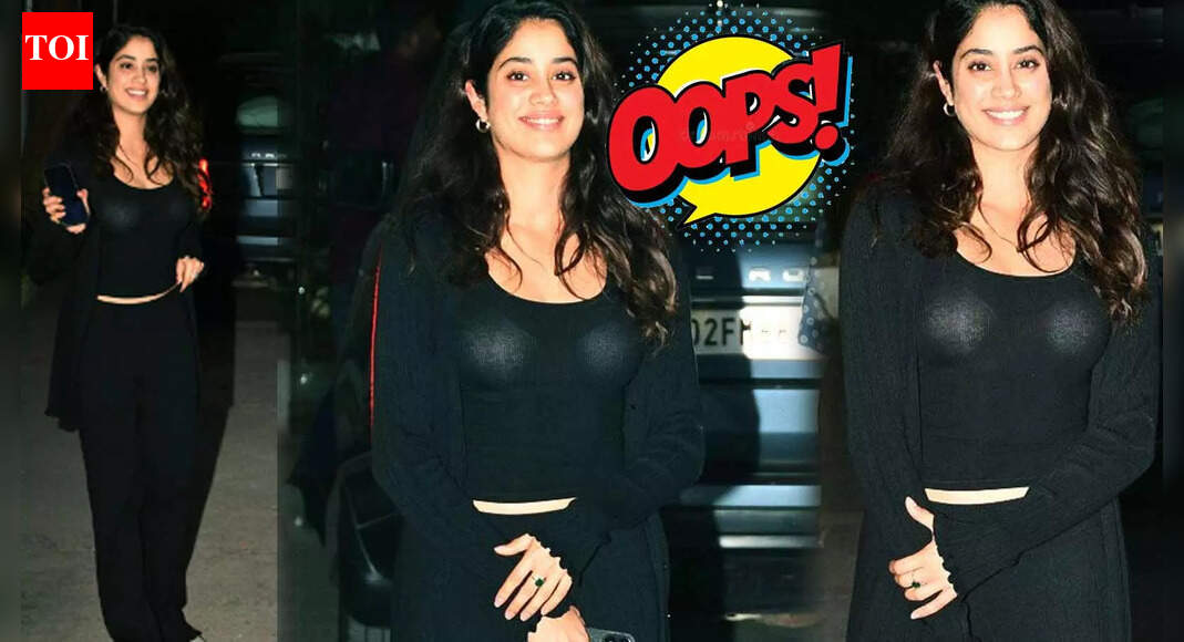 Janhvi Kapoor suffers an oops moment as her transparent top flaunts too