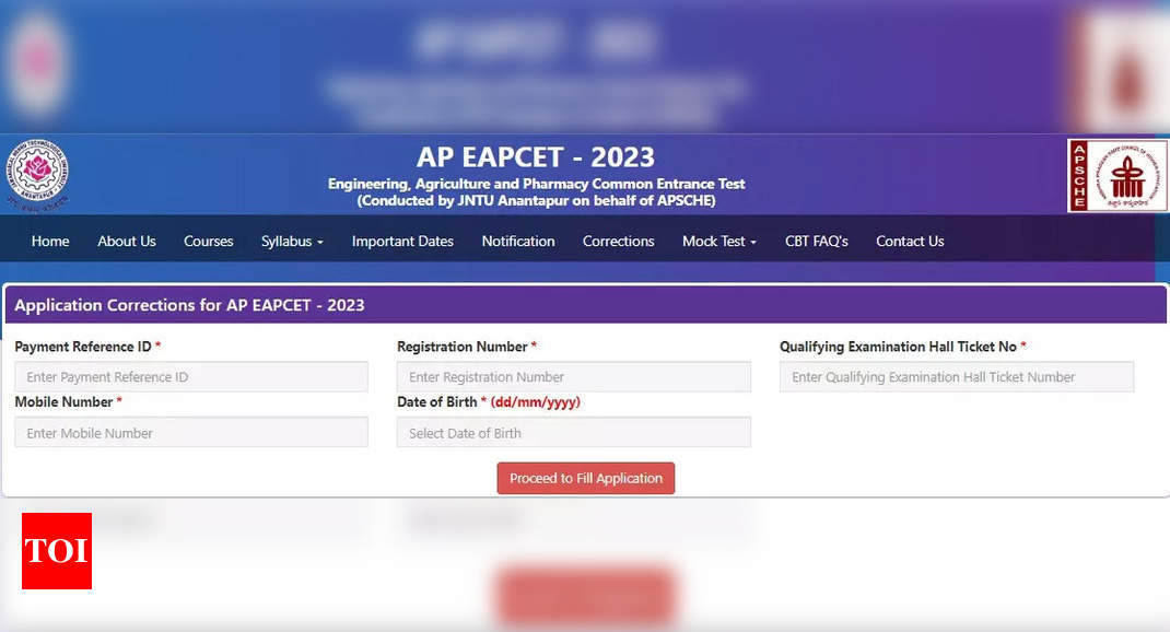 AP EAMCET 2023 application correction window opens on cets.apsche.ap.gov.in, how to edit