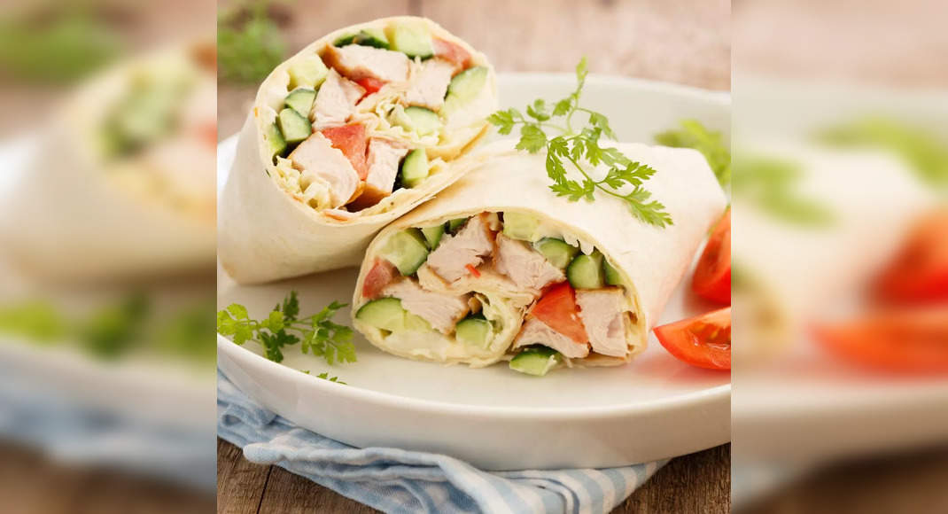 Creamy Chicken Veggie Wrap Recipe: How to Make Creamy Chicken Veggie ...