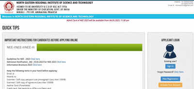 NERIST NEE Admit Card 2023 released at neeonline.ac.in; download link here