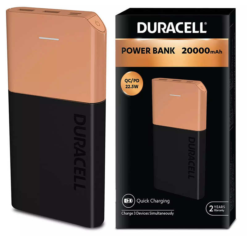 Duracell 20000 mAh Power Bank  W, Fast Charging, Lithium-ion Batteries  (Multicolor) Price, Full Specifications & Features (24th May 2023) at  Gadgets Now