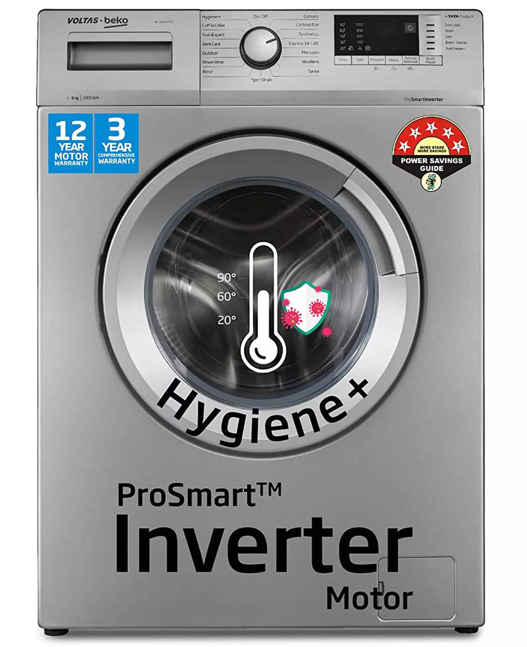 Compare Voltas Beko WFL6010VPSS 6.0 Kg Inverter 5 Star Fully Automatic