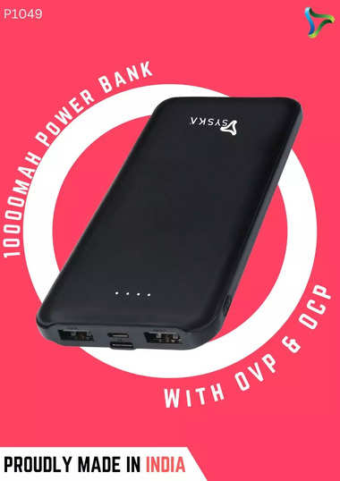 Syska 10000 mAh 12W P1049 Power Bank (Black) Price, Full