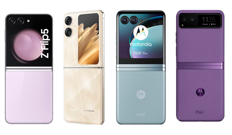 How all the flip phones in the market compare: Samsung Galaxy Z Flip 5 vs Moto Razr 40 series vs Oppo Find N2 Flip