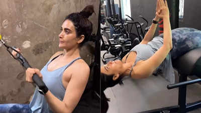 Karishma Tanna shares a glimpse of her intense workout session