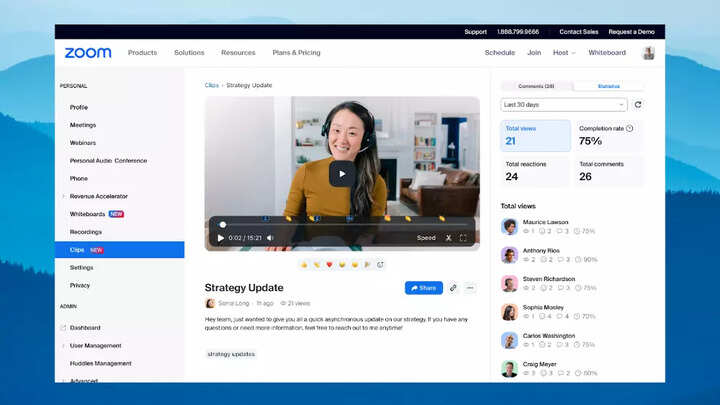 Zoom: Клипы Zoom теперь доступны по всему миру: что это значит для пользователей»/></p> <p>Американская служба видеовызовов Zoom запустила новую функцию для пользователей по всему миру. Новейшая функция Zoom Clips позволит пользователям легко записывать, редактировать и делиться короткими видеосообщениями высокого качества. Эти сообщения могут передаваться как внутри компании, так и за ее пределами. Zoom Clips поможет командам синхронизировать общение, сократить количество встреч и сократить время, затрачиваемое на общение.</p> <p><strong><strong>Что это значит для пользователей</strong><br/> </strong>С помощью Zoom Clips пользователи могут записывать свое видео и экран, а также устанавливать разрешения на просмотр, чтобы делиться ими с другими. Клипы хранятся в централизованной системе управления контентом пользователя для упрощения поиска и обнаружения, а также для стимулирования взаимодействия. Члены команды могут комментировать видео, а авторы могут отслеживать просмотры видео.<br/><strong>Также читайте: </strong>Предложения Дивали от Apple, Samsung, Vivo, Oppo, OnePlus и других<br/>Кроме этого , Clips также предназначен для сотрудников, позволяющих ежедневно предоставлять обновленную информацию о проектах, проводить обучение в удобной для использования форме и направлять новых сотрудников для более удобного процесса адаптации. Команды могут взаимодействовать с Clips, оставляя комментарии или реагируя смайликами.</p> <p>Zoom Clips — это расширение портфеля коммуникационных инструментов платформы, которые сотрудники могут использовать для гибкой работы. Сюда входят такие функции Zoom Team Chat, как видеосообщения, голосовые сообщения, напоминания, непрерывный чат собраний Zoom Meetings, планировщик Zoom, электронная почта Zoom и доска Zoom.</p> <p><strong><strong>Клипы Zoom: цена и доступность </strong><br/></strong>Zoom Clips Plus включен в стоимость бесплатно для платных клиентов Zoom One. Пользователи Zoom One Basic и большинство клиентов с другими учетными записями Zoom будут иметь доступ к Clips Basic. </p> <p>Базовые пользователи будут иметь возможность записывать до пяти клипов, каждый из которых не может превышать двух минут. Клиенты Zoom могут приобрести Clips Plus в качестве дополнения, чтобы снять ограничения по лимиту, за 6,99 долларов США в месяц, начиная с декабря.</p> <p>Однако важно отметить, что обладатели лицензии Zoom United не будут иметь доступа к Zoom. Клипы. </p> <p><strong><strong>Zoom Clips: основные функции</strong><br/></strong>В число функций Zoom Clips входят:</p> <p><strong>Запись</strong> </p> <ul> <li>Удобная запись видео с веб-портала Zoom, из меню компьютера или панели задач, а также непосредственно в приложении Zoom.</li> <li>Запись экрана и одновременное использование камеры компьютера для записи произносимого изображения.</li> <li> Виртуальный фон и шумоподавление для придания блеска.</li> </ul> <p><strong>Изменить</strong></p> <ul> <li>Изменить название, описание и теги клипа для удобства поиска.</li> <li>Вырезать и обрезать ненужные части клипа.</li> <li>Добавить миниатюру клипа.</li> </ul> <p> <strong>Поделиться</strong></p> <ul> <li>Установить. разрешения для тех, кто может просматривать ваш клип.</li> <li>Создавайте ссылки, которыми можно будет делиться как внутри Zoom, так и за его пределами.</li> <li>Просматривайте видеоаналитику и получайте комментарии к клипам.</li> </ul> <p> <strong> Взаимодействуйте</strong></p> <ul> <li>Оставляйте комментарии или реакции на клипы.</li> <li>Легко и безопасно управляйте клипами, делитесь ими, переименовывайте, загружайте и удаляйте их в библиотеке контента.</li > <li>Поиск клипов по названиям или тегам.</li> </ul> <p><strong>Также читайте: </strong>100 туристов в Пури стали жертвой интернет-мошенничества в отелях: что это такое и как не поддаться это</p> </div><!-- .entry-content --> </article><!-- #post-## --> <nav class=