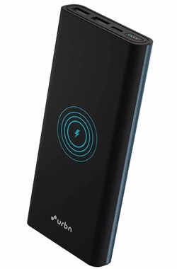 URBN 10000 mAh 15W Li-Polymer Premium Black Edition Wireless Power Bank ...