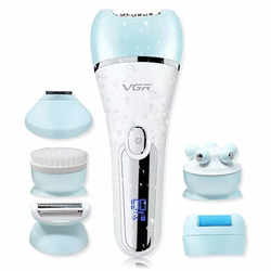 VGR V-733 Professional Ladies Grooming Kit,Epilator for women for full body grooming| 6 in 1 lady care set,LED Display,90min Runtime
