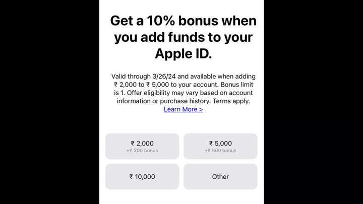 A Apple oferece bônus de 10% ao adicionar fundos ao seu ID Apple; conheça os detalhes