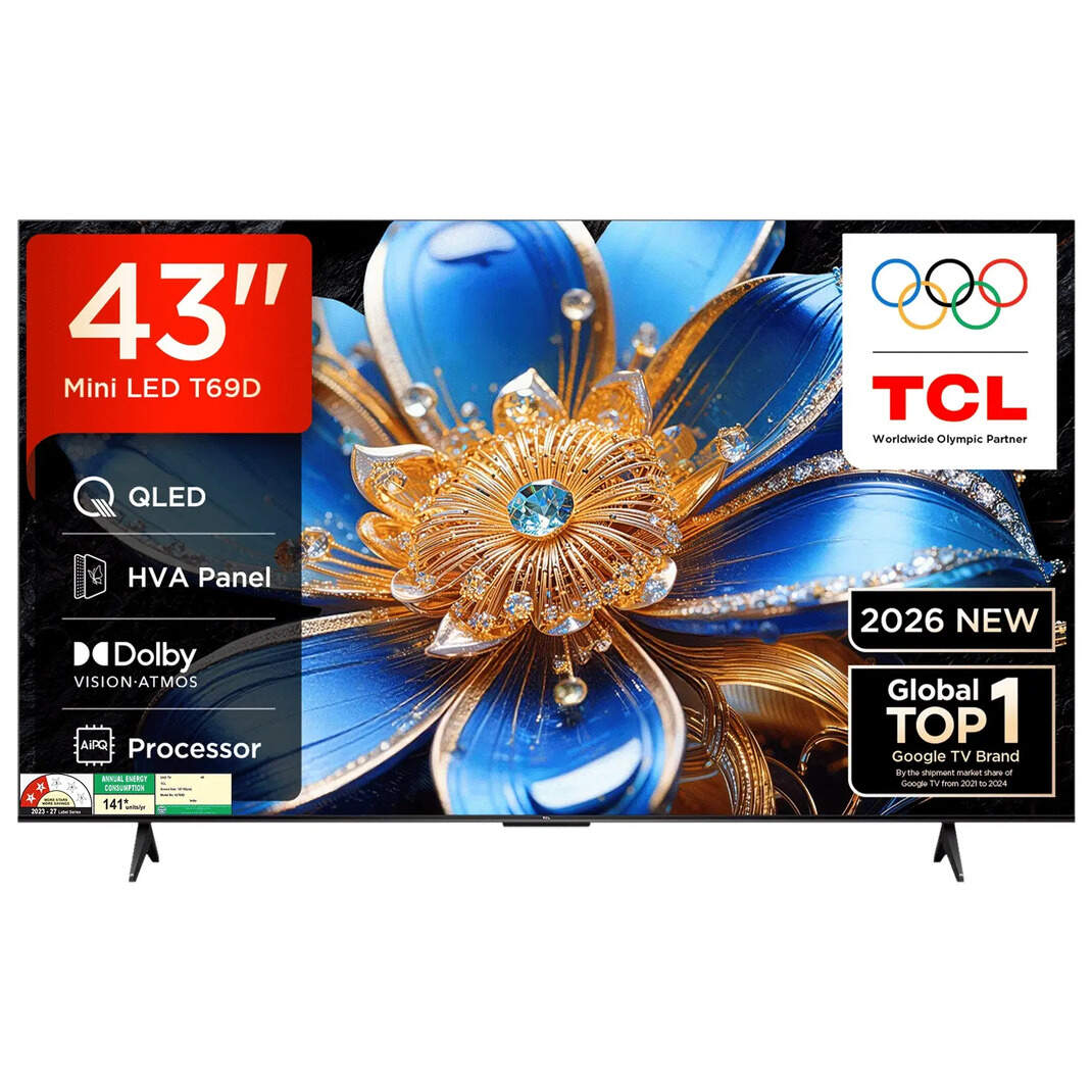 TCL 43V型 4K Google TV 液晶テレビ TCL 43T69D 43 Inches QLED 4K, 3840 x 2160 Pixels Google TV TV