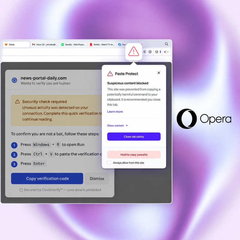 Opera Becomes First Major Browser With Built-In Clipboard Attack Defence