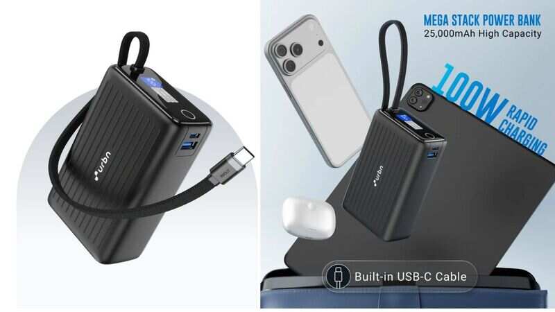 URBN launches 25,000mAh Mega Stack power bank with 100W charging