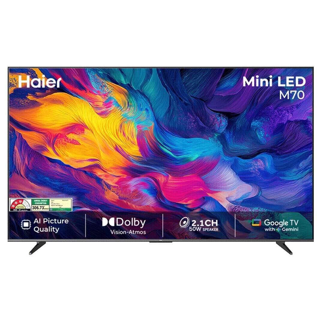Haier 75M70UHMINI 75 Inches Mini LED 4K, 3840 x 2160 pixels Google TV ...