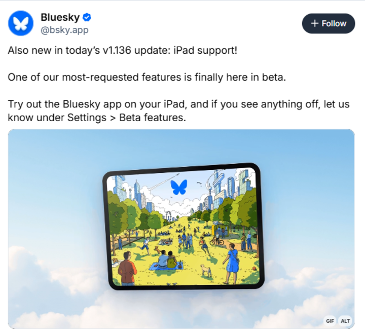 Bluesky Adds iPad Support in Latest Update, but Users Want More Changes