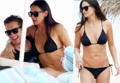 At 51, Demi Moore sizzles in a tiny black string bikini - India Today