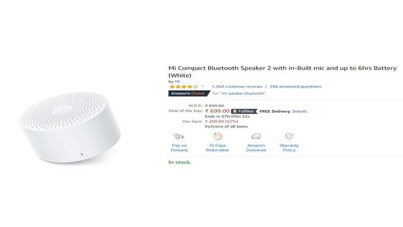 mi compact bluetooth speaker 2 amazon