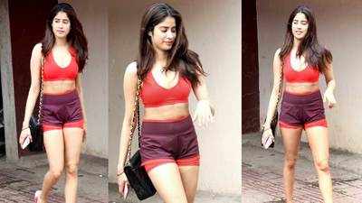 Janhvi Kapoor is jaw droppingly sexy in sports bra and mini shorts