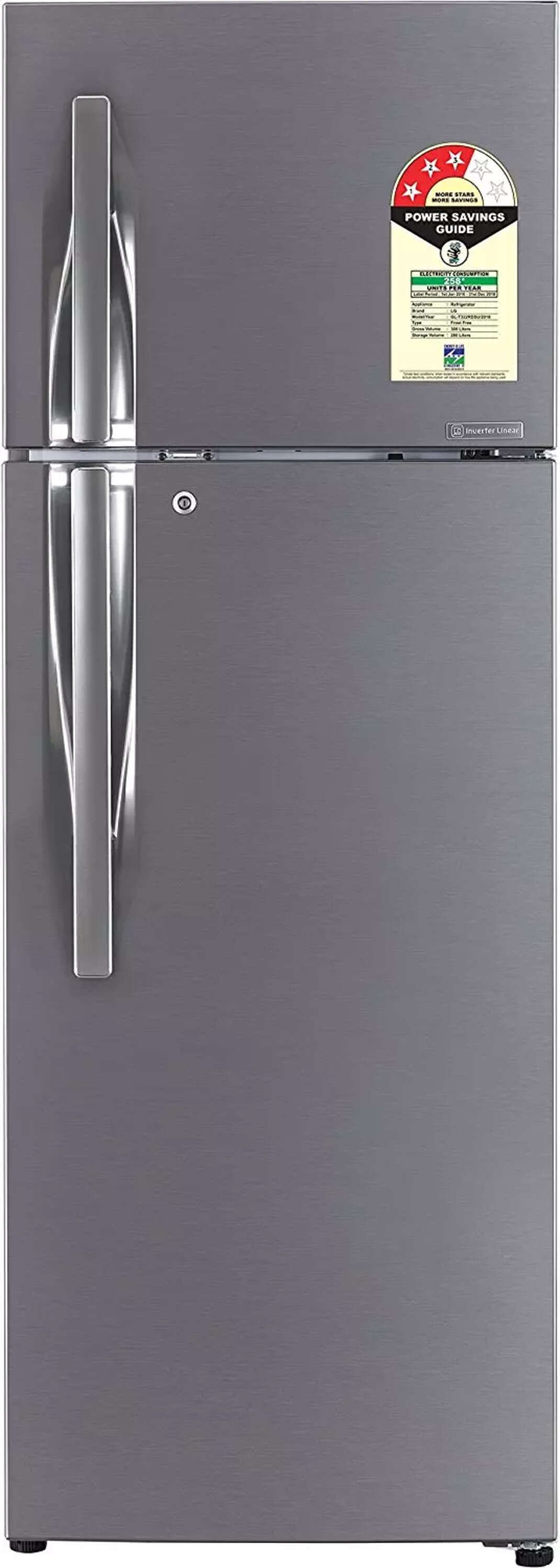 Compare LG 308 L 3 Star FrostFree DoubleDoor Refrigerator (GLT322RDSU, Dazzle Steel, Inverter