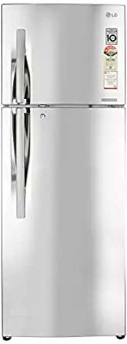 LG Double Door 284 Litres 3 Star Refrigerator Shiny Steel GL