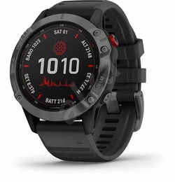 Garmin Fenix 6 Pro Solar Smart Watch (Black with Slate Gray Band)