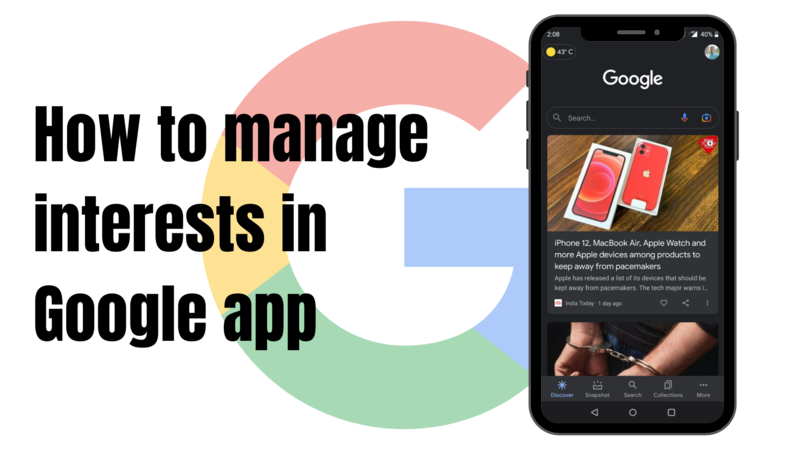 How to manage interests in Google app