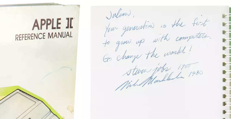 Apple II manual signed by Jobs sold for Rs 5.85 crore