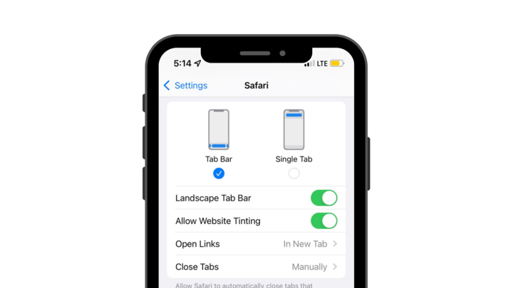 How to move the iOS 15 Safari address bar back on top