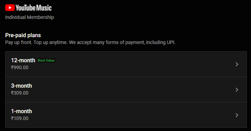 how-much-does-youtube-music-cost-in-india