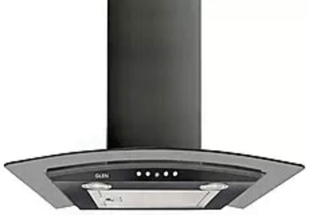 Compare Glen 60cm 1000 M3 h Curved Glass Kitchen Chimney 6071 EX