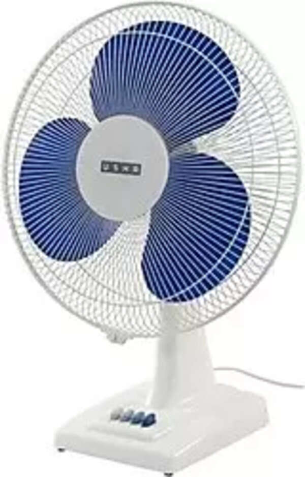 Usha Mistair P 0 mm 3 Blade Table Fan (White, Blue) Photo Gallery and Official Pictures