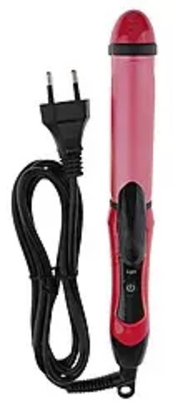 Phenovo Professional 2 In 1 Streamline Design Comfortable Straightening Curling Irons Wand Red