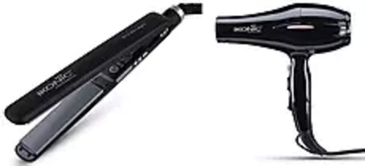 Ikonic PS Pro Hair Straightener & Ikonic High Velocity Motor Hair Dryer  (Black) Price in India, Specifications and Review