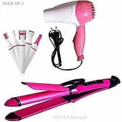 Sevanamaze Club Hair Straightener N-2009 With Hair Dryer 1000 Watt with hair remover tool(Pack of 3)