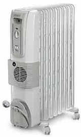 Delonghi KH771230V  Room Heater 12 Fin Oil Filled Radiator with Fan 3000 Watt (White)