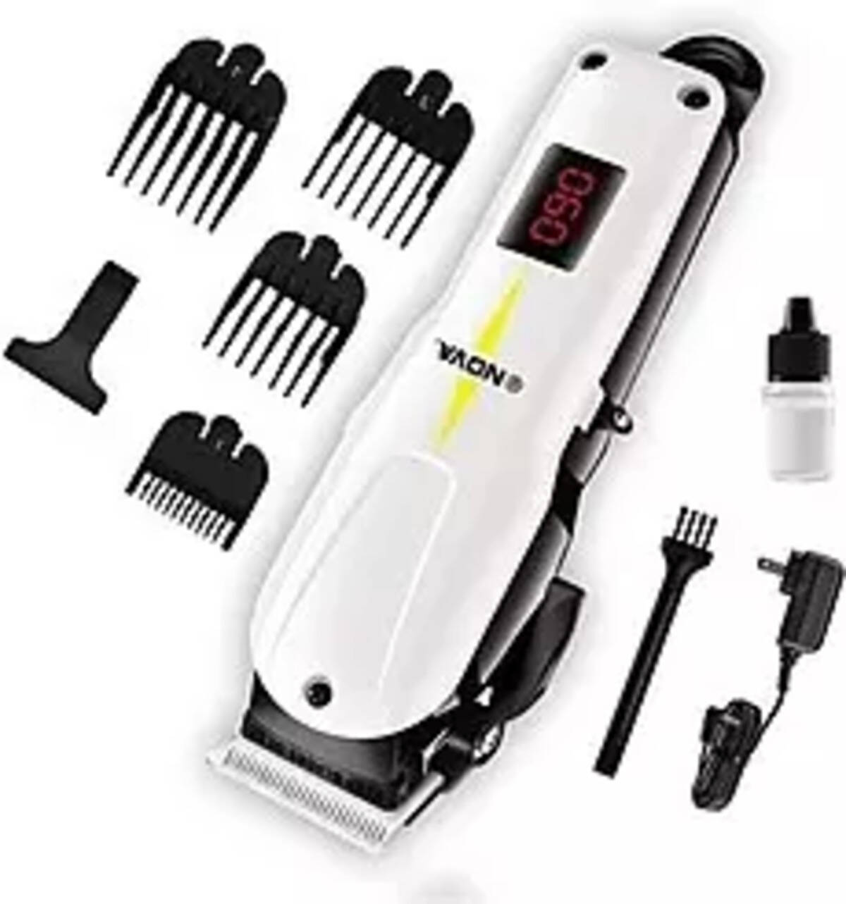 Nova Professional Rechargeable and Cordless NHT 1083 Hair Clipper Trimmer for Beard & Moustache, Hair Clipping (White) Price in India, Specifications and Review Nova Professional Rechargeable and Cordless NHT 1083 Hair Clipper Trimmer for Beard & Moustache, Hair Clipping (White) Price in India, Specifications and Review