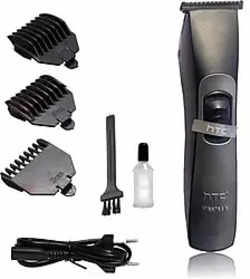 HTC AT-129C Rechargeable Hair Trimmer for Body Grooming (Black Silver)