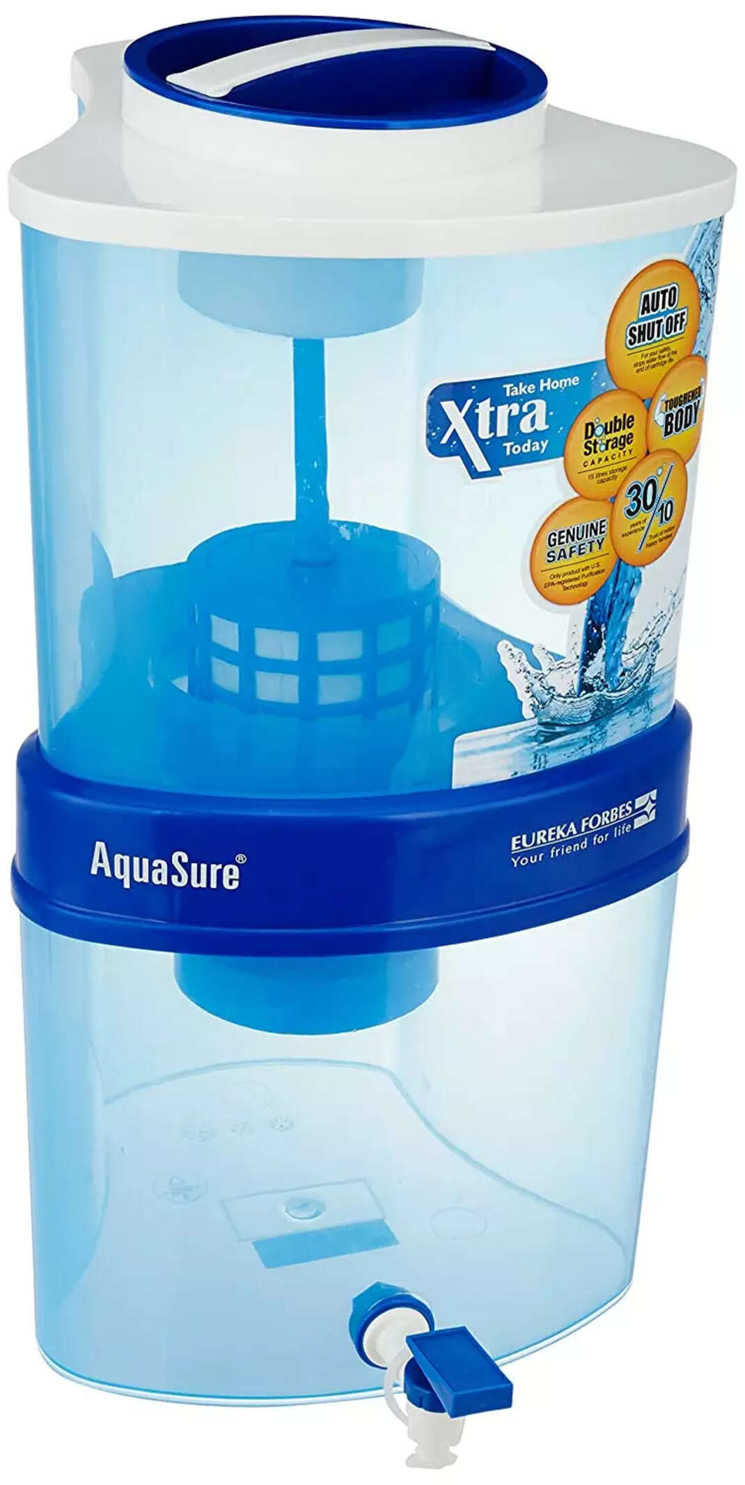 Compare Eureka Forbes Aquasure from Aquaguard Xtra Tuff 15Liter Water Purifier vs Kent Pearl