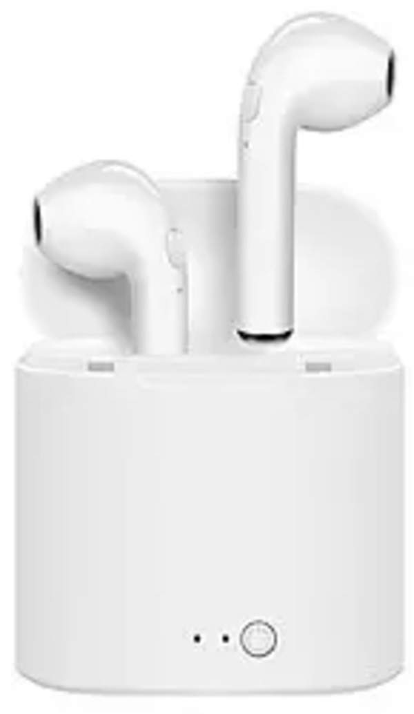 PremiumAV Bluetooth Wireless i7S Headphone With Mic Twins (White) Photo ...