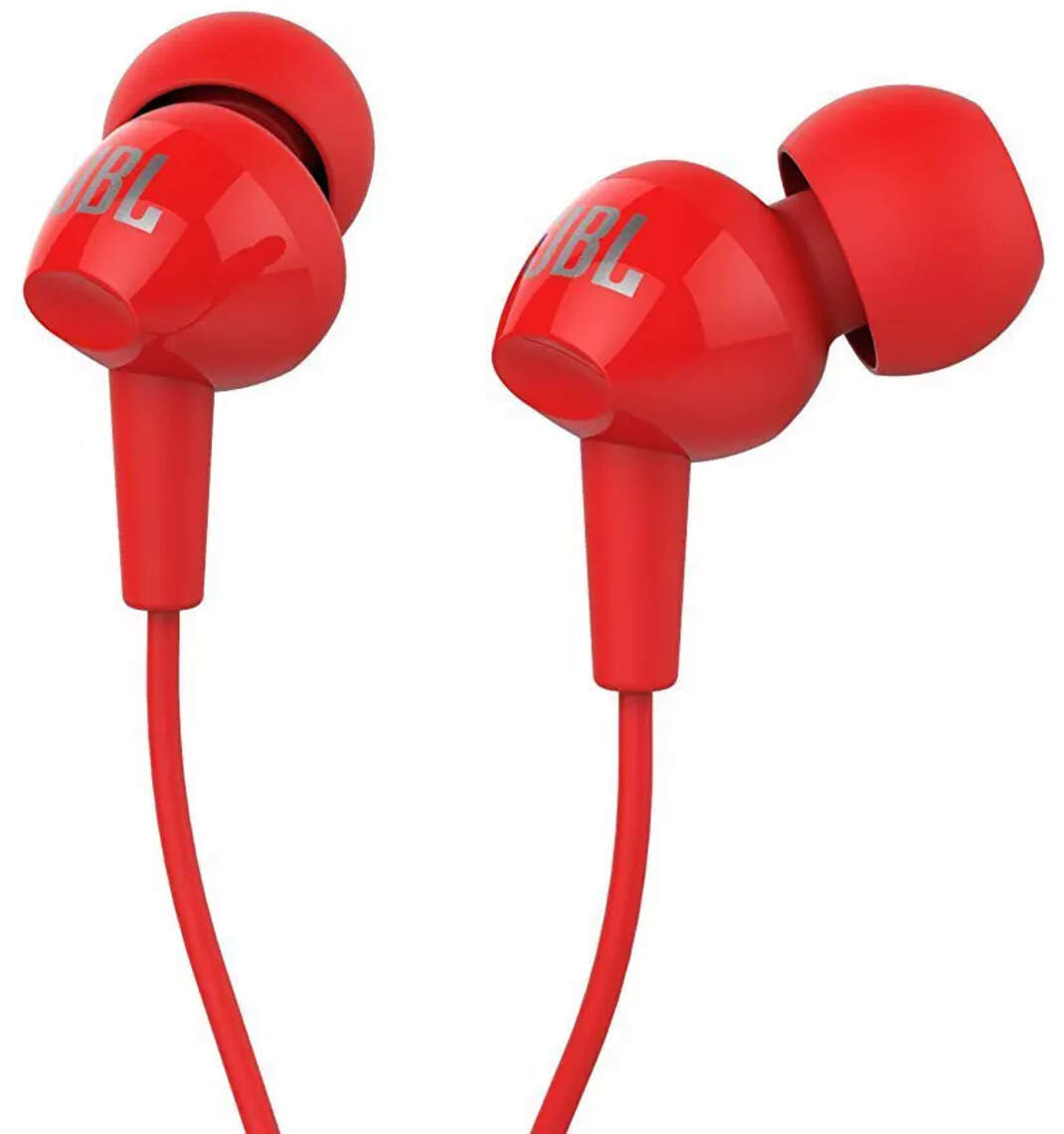 Compare JBL C100SI InEar Headphones with Mic (Red) vs JBL C50HI inEar