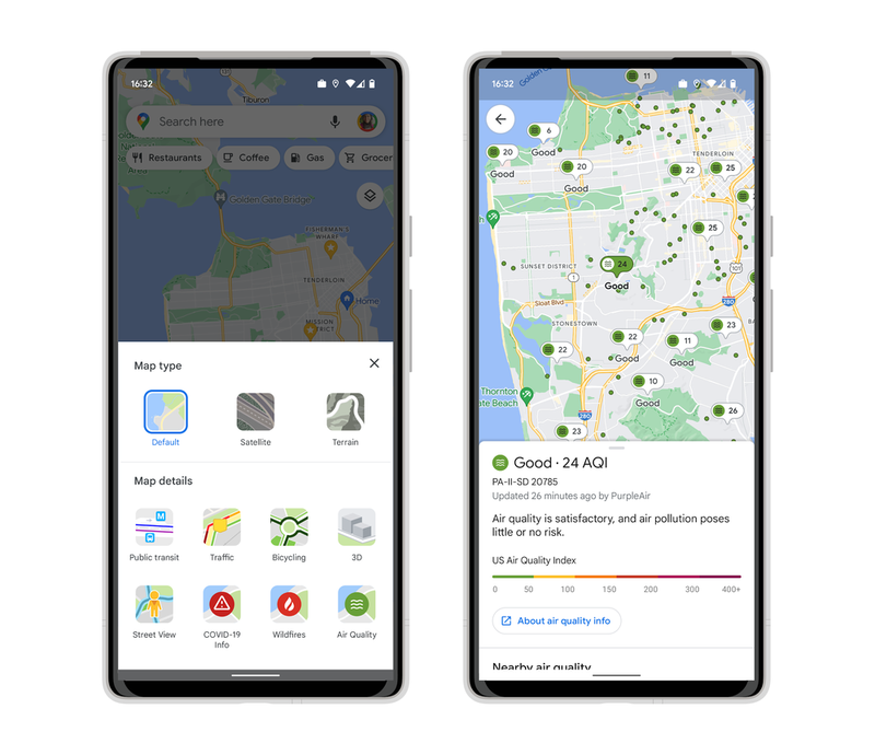 यहां बताया गया है कि आप Google मानचित्र के साथ वायु गुणवत्ता की जांच कैसे कर सकते हैं