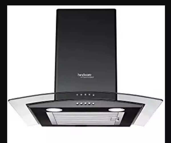 Hindware Sabina Black 60 cm 1100 m3/hr Chimney with Armo Black 3 Br Glasstop Gas Stove Combo