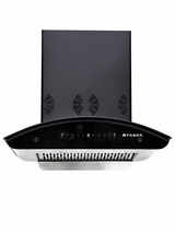 Faber 60 cm 6 way Silent Suction, 1250 m³/hr Auto-Clean curved glass Kitchen Chimney (HOOD ORIENT XPRESS 3D IND HC SC BK 60, Filterless technology, Touch Control & Gesture Control, Black)
