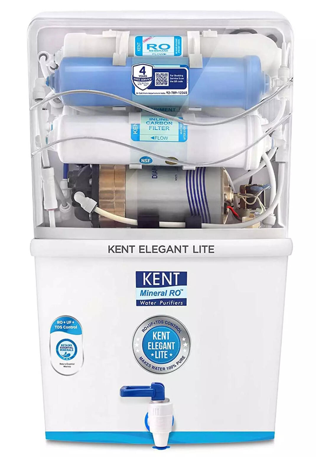 Compare Kent Elegant Lite(11120) 15 L/hr. Mineral RO+UF+TDS Control vs
