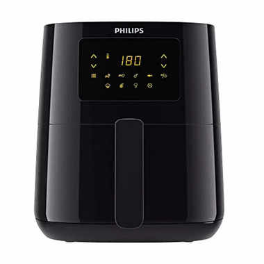 PHILIPS Digital Air Fryer HD9252/90 with Touch Panel, uses up to 90% less 7 Pre-set Menu, 1400W, 4.1 Liter, with Rapid Technology (Black), Large Price in India, Specifications and Review