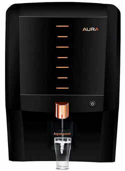 Eureka Forbes Aquaguard Aura RO+UV+UF+MTDS+Active Copper+Mineral Guard+UV E-boiling Technology, Water Purifier (Black & Copper), 7 Liter