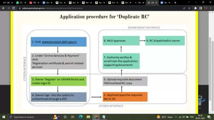 How to apply for a duplicate RC online