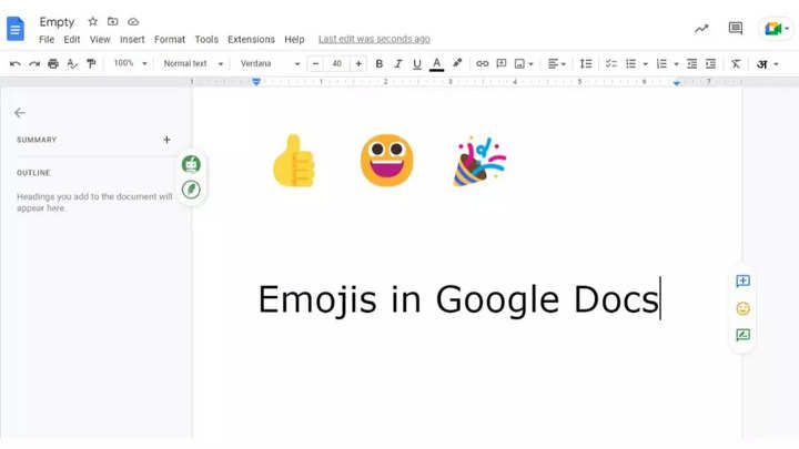 How to add emojis to Google Docs files