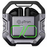 pTron Bassbuds Xtreme Bluetooth v5.0 In-Ear Wireless Headphone with 32Hrs Playtime (Grey-Black)