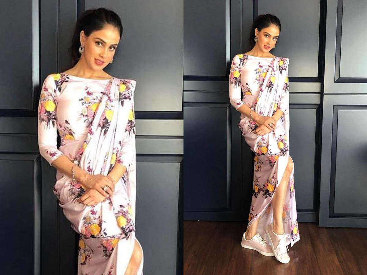 Genelia D'Souza sari-dress hybrid is the perfect pick for your friend's  beach wedding! - Times of India