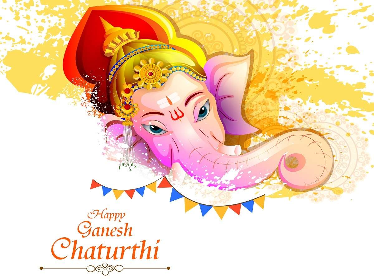 Lord Ganpati on Ganesh Chaturthi Background and Message in Hindi Meaning Oh  My Lord Ganesha Stock Vector  Illustration of festival ganesh 156541923